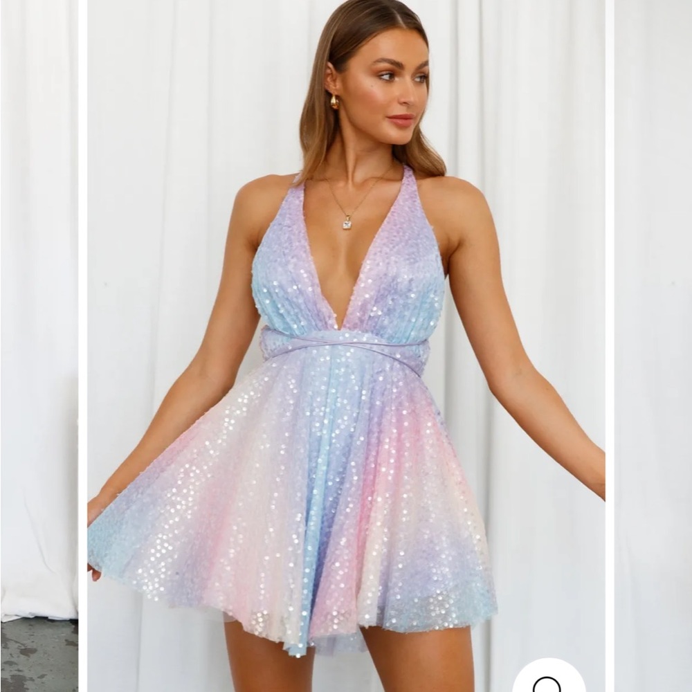 Hey Shelly Baby Butterfly Sequins Dress Rainbow